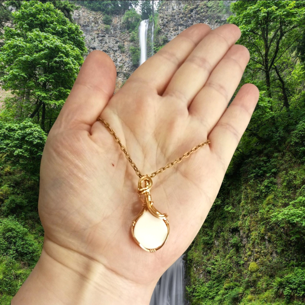 Artisan Copper Wire Wrap Conch Shell Pendant